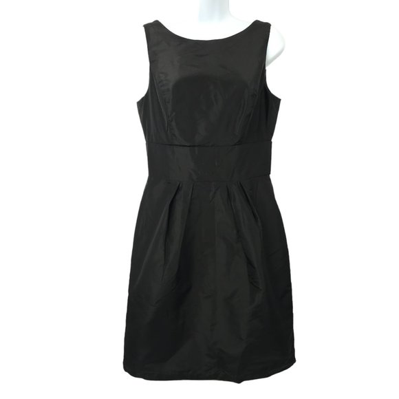 Alfred Sung Silk Boatneck Sheath Dress Womens 8 Amelia Black Cocktail Evening - Picture 1 of 16